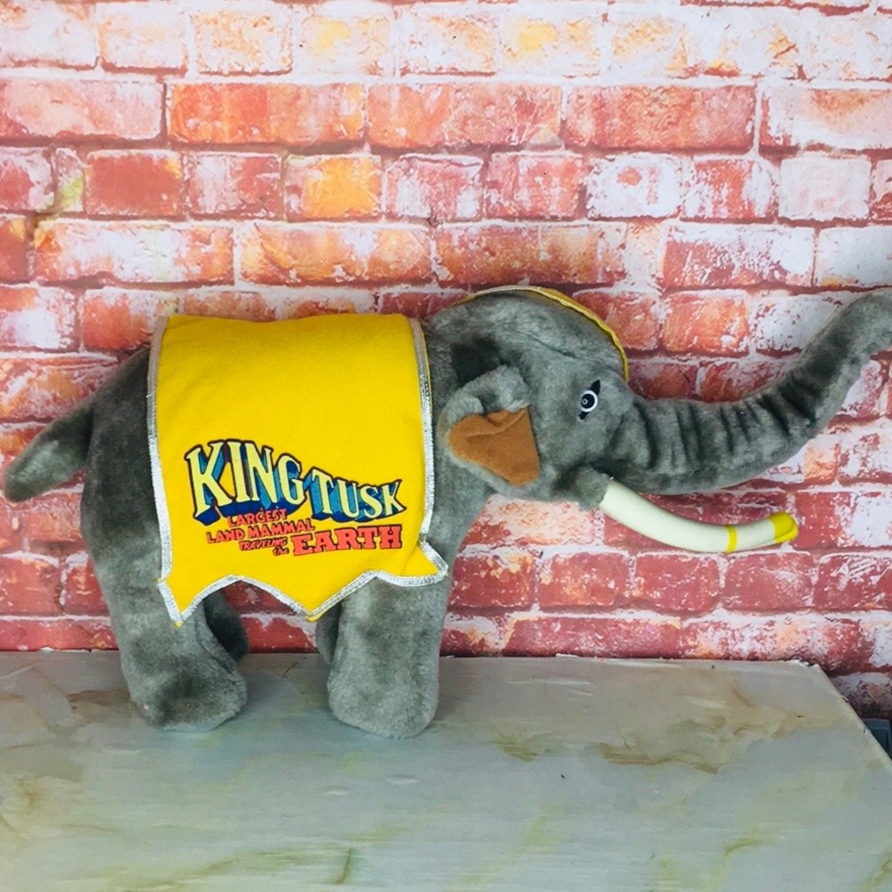 Vintage Ringling Bros. and Barnum and Bailey Gray Plush 12" Circus Elephant